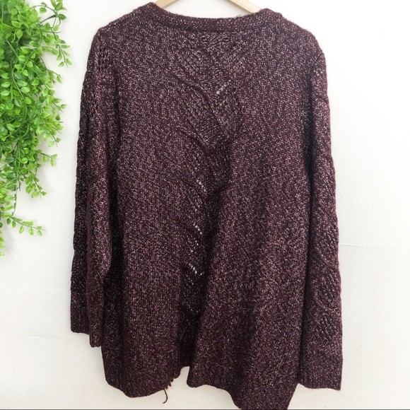 NEW Lane Bryant Fringe Plum Duster Cardigan 4X - Picture 5 of 15